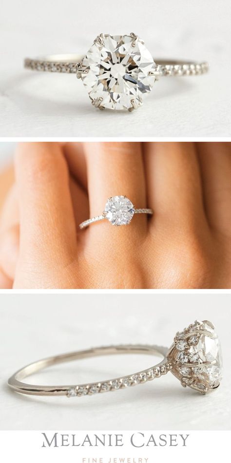 Round Engagement Ring Micropave, Round Cut Diamond Ring Diamond Band, 2ct Round Moissanite Engagement Ring, Vintage Round Wedding Rings, Six Prong Diamond Ring, Diamond Round Engagement Ring, Engagement Ring Classic Round, Round Diamond Engagement Rings 6 Prong, Round Setting Engagement Ring