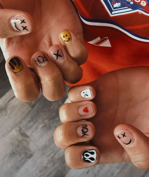 Asap Rocky Painted Nails, Asap Rocky Nails Design, Asap Rocky Nails, Boy Nails, Men Nails, Nail Aesthetic, Natural Nail Designs, Tooth Gems, Mens Nails