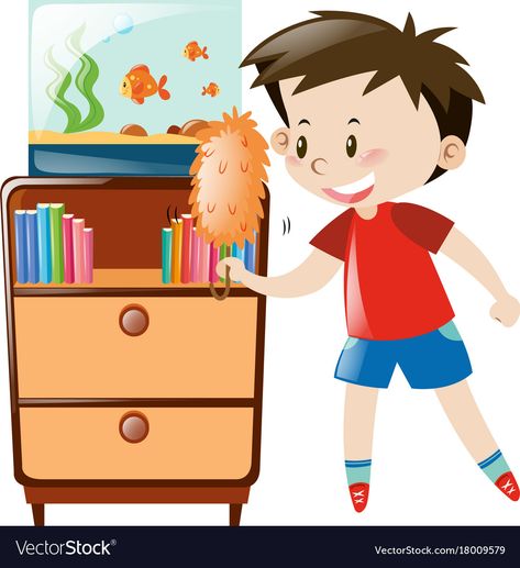 Boy dusting shelf and fishtank Royalty Free Vector Image Verbs For Kids, Teaching Classroom Management, Paper Art Projects, Teach Arabic, Action Cards, Arabic Lessons, Practical Life, Kids Clipart, Teaching Classroom