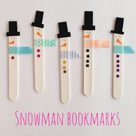 Last Minute Christmas Craft Ideas for Kids - Crafty Morning - snowman popsicle stick bookmarks Christmas Craft Ideas For Kids, Crafty Morning, Christmas Craft Ideas, Popsicle Crafts, Christmas Bookmarks, Craft Ideas For Kids, Family Diy, Christmas School, Winter Crafts For Kids