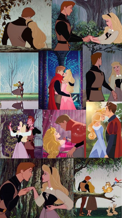 photo collage of sleeping beauty and prince phillip Sleeping Beauty And Prince Phillip, Relationship Collage, Sleeping Beauty And Prince, Princes Aurora, Sleeping Beauty Book, Sleeping Beauty Prince, Cinderella Wallpaper, Disney Cuties, Walter Elias Disney