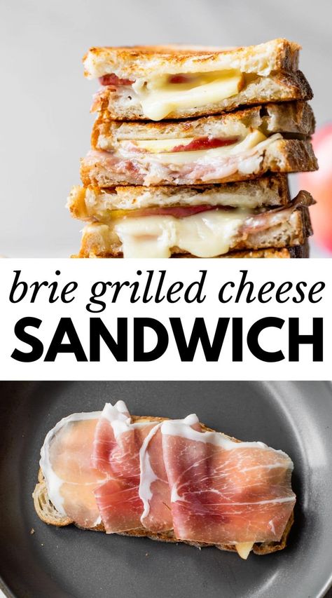 Grilled Cheese Brie, Brie Sandwich Recipes, Brie Grilled Cheese Sandwich, Brie Prosciutto, Yummy Grilled Cheese, Cranberry Loaf, Brie Grilled Cheese, Brie Cheese Recipes, Gourmet Grilled Cheese Sandwich