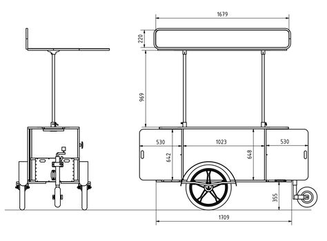 Basic Coffee Cart - Food Carts - Bizz On Wheels Vending Solutions Food Carts For Sale, Gerobak Dorong, Beverage Cart, Bike Cart, Grill Cart, Mobile Food Cart, Hot Dog Cart, Cart Ideas, Food Carts