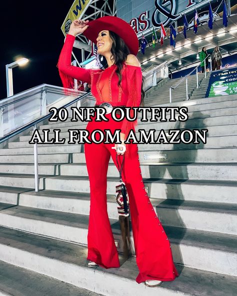 20 NFR OUTFIT IDEAS FROM AMAZON: these could also be worn to Nashville or a country concert, all are trendy classy and cute but won’t break the bank! - The National Finals Rodeo - comment NFR & I’ll dm all the 🔗 so you can snag your favs. + A few would be perfect for the up and coming holidays and parties as well for all my western girlies. Send to a friend and save for outfit inspo 🖤 #nfr #nfrfashion #vegasoutfit #nfrstyle #wrangler #thanksgivingoutfit #girlsnightout #countryconcertout... Nfr Women’s Outfits, New Years Country Outfit, National Rodeo Finals Fashion, Nfr Casual Outfits, Red Nfr Outfit, Western Gala Outfit Womens Fashion, Simple Nfr Outfits, 2024 Nfr Outfits, Nfr Outfits 2024