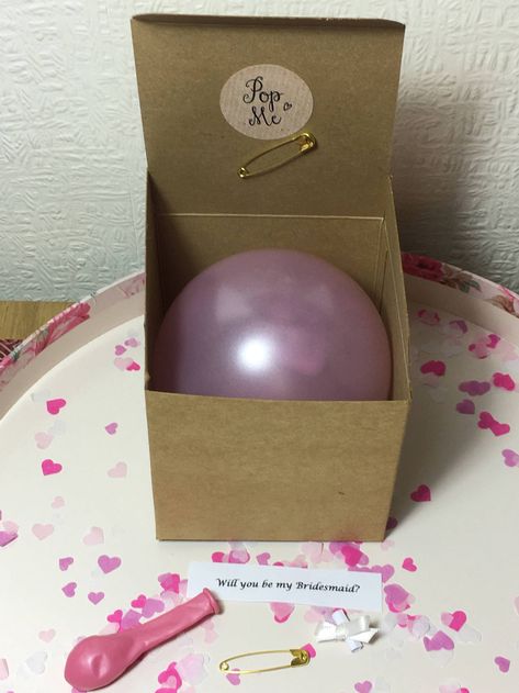 Unique Bridesmaid Proposal Ideas, Baby Pop, Asking Bridesmaids, Unique Bridesmaid, Bridesmaid Invitation, Balloon Pop, Wedding Party Invites, Bridemaids Gifts, Hoco Proposals Ideas