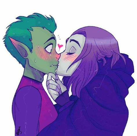 Teen Titans Love, Raven Beast Boy, Original Teen Titans, Teen Titans Fanart, Scene Girl, Teen Titan, Raven Teen Titans, Bd Comics, Beast Boy