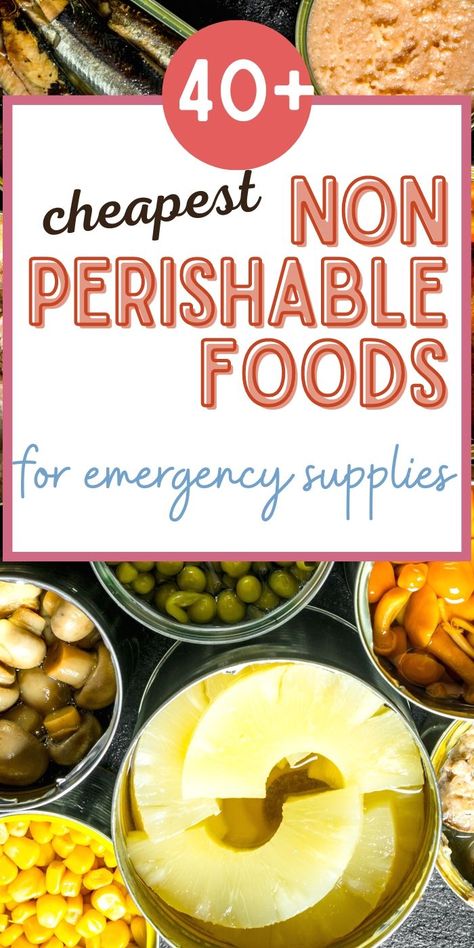 Non Perishable Food, Food Supply List, Foods To Stockpile, Survival Food List, Emergency Preparedness Food Storage, Prepper Food, Non Perishable Foods, Emergency Preparedness Food, Non Perishable