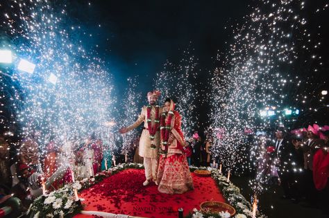 Happy Groom .. Happy Bride  - Varmala exchange and fireworks. Combo that always works Asian Photography, Prewedding Photoshoot, Master Of Ceremonies, Real Weddings Photos, Best Wedding Photographers, Photography Portfolio, Photo 1, Pune, Fireworks