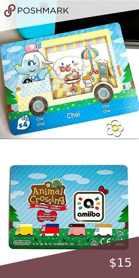 Authentic Sanrio Chai AC Amiibo Card Sanrio Collaboration, Animal Crossing Amiibo, Amiibo Cards, Leaf Animals, New Leaf, Animal Crossing, Nintendo Switch, Nintendo, Feel Free