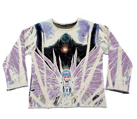 Tapestry Sweater, Woven Image, Concept Clothing, Woven Tapestry, Painted Clothes, Genesis Evangelion, Neon Genesis, Neon Genesis Evangelion, Business Outfits