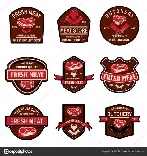 Meat Store, Labels Design, Sales Image, Fresh Meat, Easy Learning, Logo Label, Art Clipart, Illustration Vector, Label Design