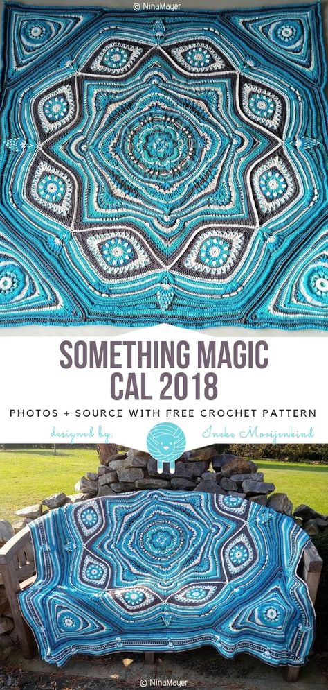 Mandala Crochet Patterns, Free Mandala Crochet Patterns, Motif Mandala Crochet, Crochet Cal, Mandala Blanket, Knitted Teddy Bear, Easy Knitting Projects, Crochet Mandala Pattern, Manta Crochet