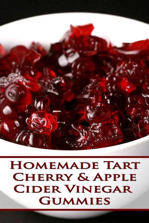 Tart Cherry & Apple Cider Vinegar Gummies - Celebration Generation Apple Cider Vinegar Gummies Recipe, Apple Cider Gummies, Homemade Gummy Bears, Healthy Gummies, Homemade Gummies, Apple Cider Vinegar Gummies, Emotional Eater, Acv Gummies, Gummies Recipe