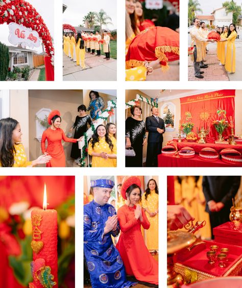 Tea Ceremony Wedding Vietnamese, Vietnamese Tea Ceremony Decorations, Vietnamese Wedding Decorations, Ceremony Shots, Vietnamese Tea Ceremony, Traditional Vietnamese Wedding, Tea Ceremony Wedding, Vietnamese Wedding Dress, Vietnamese Tea