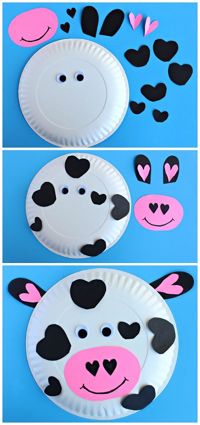 Paper Plate Cow Heart Craft- Fun Valentine's Day Craft for Kids! | CraftyMorning.com Cow Craft, February Crafts, Valentine's Day Crafts For Kids, Preschool Valentines, Valentine Crafts For Kids, Ideas Craft, Paper Plate Crafts, Daycare Crafts, Plate Crafts