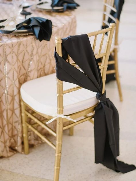 Nye Party Decor, Nye Ideas, Gold Wedding Ceremony, Nye Party Decorations, Wedding Ceremony Chairs, Chair Covers Party, Chivari Chairs, Ceremony Chairs, Wedding Table Linens