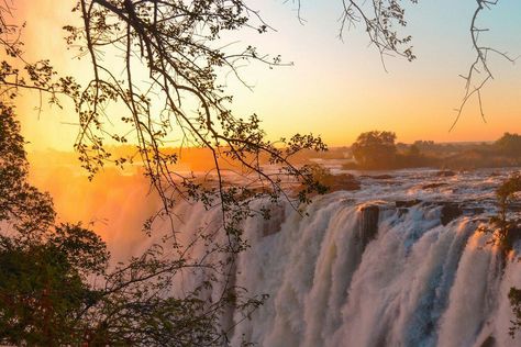 Victoria Waterfalls, Waterfall Sunset, Victoria Falls Zimbabwe, Number Wallpaper, Visit South Africa, Filmmaking Cinematography, African Sunset, Birthday Post, Birthday Post Instagram