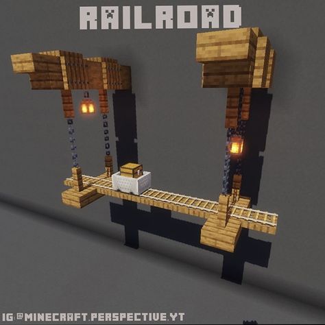 Minecraft Pirate Ship Steering Wheel, Minecraft Rail Station, Minecraft Railroad Ideas, Minecraft Skyblock Base, Minecraft Minecart Station, Minecraft Aqueduct, Minecraft Space Fillers, Minecraft Builds Survival, Minecraft Mine Design