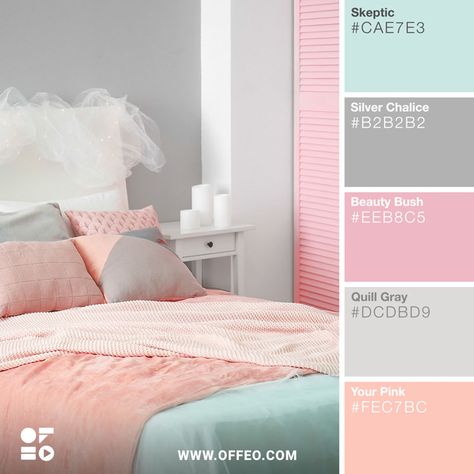 20 Soft Pastel Spring/Summer Color Palettes | Offeo Summer Color Palettes, Best Bedroom Colors, Bedroom Colour Palette, Color Schemes Colour Palettes, Pastel Colour Palette, Room Color Schemes, Bedroom Color Schemes, Girl Bedroom Decor, Bedroom Paint