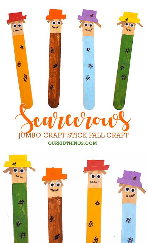 Craft Stick Scarecrow Craft #fall #fallcraft #craftstickraft #popsiclestickcraft #scarecrow #kids #craft #kidscraft #kidcrafts Fall Craft With Popsicle Sticks, Scarecrow Popsicle Stick Craft, Scarecrow Kids Craft, Easy Scarecrow Craft, Scare Crow Craft, Popsicle Stick Scarecrow, Raccoon Craft, Story Bags, Scarecrow Craft