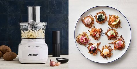 Shop for Hanukkah Latke Bar with Toppings Recipe at Crate & Barrel. Browse a variety of furniture, housewares and decor. Order online. Latke Bar, Spanish Omelette, Creamed Cucumbers, Matzo Meal, Potato Latkes, Sour Cream Sauce, Sour Cream Recipes, Red Onion Relish, Grated Potato