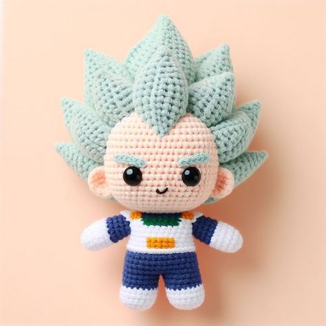 Crochet Amigurumi Free Patterns Dragons, Crochet Dragon Ball Z Pattern, Anime Free Crochet Pattern, Dragon Ball Crochet Pattern, Goku Crochet Pattern Free, Vegeta Amigurumi, Dragon Ball Crochet, Dragon Ball Amigurumi, Anime Crochet Patterns Free