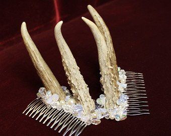 Etsy :: Your place to buy and sell all things handmade Anti Wedding, Dragon Twins, Bone Carver, Bride Headdress, Gross Stuff, Antler Projects, Winter Queen, Antler Crafts, Shed Antlers