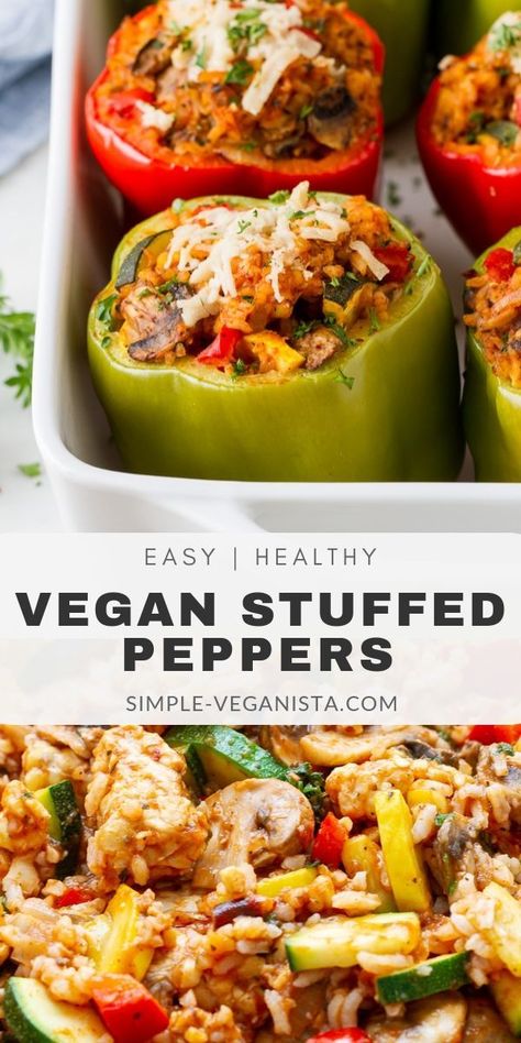 Pepper Recipes Healthy, Stuffed Pepper Recipe, Vegan Stuffed Peppers, Stuffed Peppers Healthy, Stuffed Peppers Recipe, Pepper Recipe, Stuffed Pepper, Resep Diet, Tasty Vegetarian Recipes