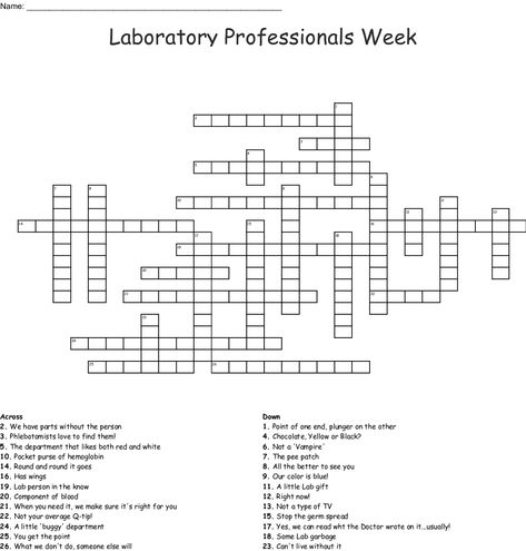 Lab Week Games, Lab Humor, Blood Components, Lab Week, Matching Worksheets, Medical Laboratory Science, Blood Bank, Crossword Puzzles, Laboratory Science