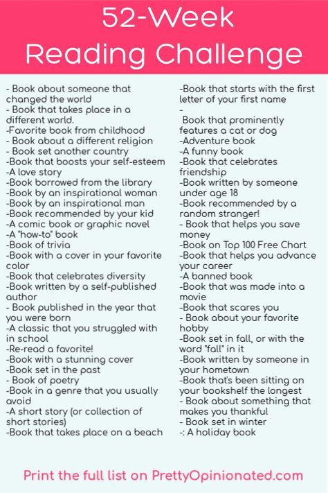 Reach your goal of reading a book a week with these fun weekly reading challenges! 52 ideas for 52 weeks! Check it out! Reading Hideaway, Reading Minds, Readers Notebook, Reading Journals, Reading List Challenge, Book Club Reads, Book Reading Journal, Book Challenge, School English