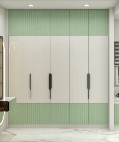 "10 Stunning Bedroom Cupboard Designs to Inspire Your Next Makeover" Wardrobe Patterns Bedroom, Mbr Wardrobe Designs, Pista Green Wardrobe Furniture, Wardrobe And Bed Color Combination, Open Door Wardrobe Design, Indian Cupboard Design For Bedroom, Wardrobe With Loft Design, Cupboard Laminate Design, Bedroom Wardrobe Laminate Designs