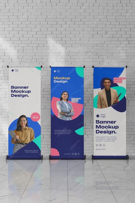 Premium PSD | Roll up banner mockup Event Banner Design Inspiration, Popup Banner Design, Pullup Banner Design, Roll Banner Design, Vinyl Banner Design, Roller Banner Design, Welcome Roll Up Banner, Product Roll Up Banner Design, Event Roll Up Banner