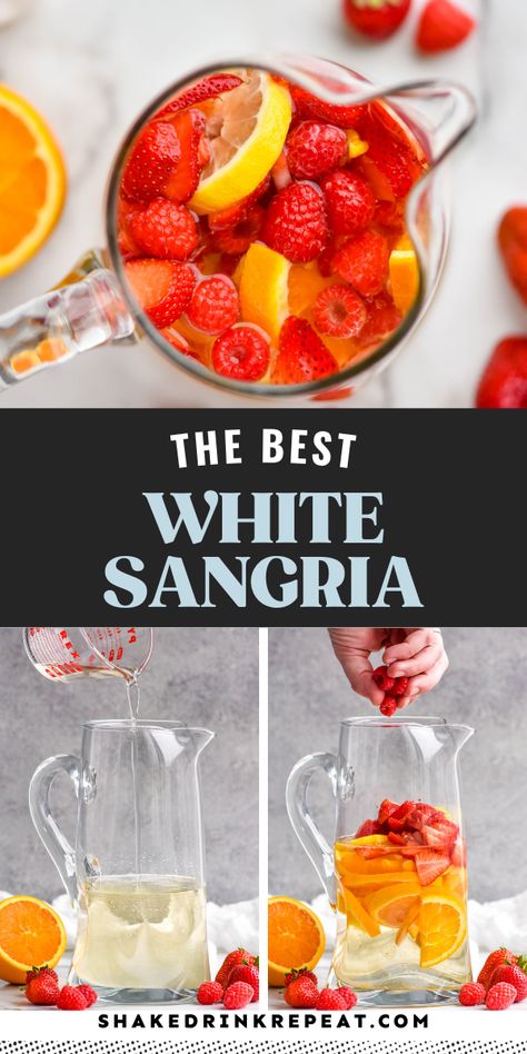 Easy White Sangria Recipe, Best Sangria Recipe, Shake Drink, Summer Sangria Recipes, White Wine Sangria Recipe, White Sangria Recipe, Easy Sangria Recipes, White Wine Sangria, White Sangria