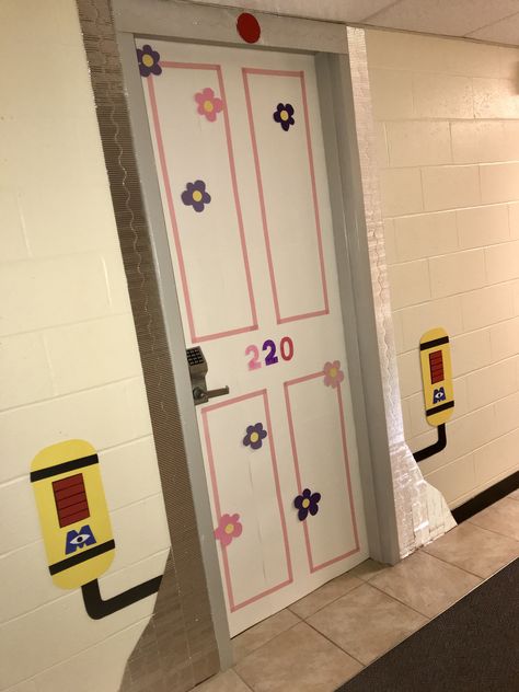 Dorm Door Decorations ... Monster’s Inc ... Halloween College Dorm Door, Classroom College, Monsters Inc Doors, Halloween Door Decorations Classroom, Halloween Dorm, Diy Halloween Door Decorations, Door Decorations College, Halloween Classroom Door, Halloween Diy Door