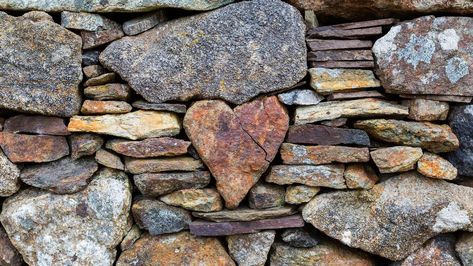 Mending a Broken Heart - DailyOM Heart Shaped Rocks, Heart In Nature, Irish Cottage, Rock Fireplaces, Outdoor Inspirations, Happy Heart, Stone Wall, A Heart, Photographic Print