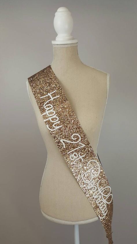 A personal favourite from my Etsy shop https://www.etsy.com/uk/listing/464867927/21st-birthday-sash-glitter-sash Birthday Aesthetics, Ideas For Birthday Gifts, 21st Birthday Sash, 21st Birthday Girl, Upcycle Crafts, Personalized Sash, Birthday 21, 21st Bday Ideas, Anniversaire Diy