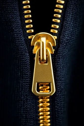 ↑↑↑ Larger size on website 🔸 A close-up shot of a gold zipper on a black fabric. The zipper is open, and the teeth are visible Dark Fabric, The Teeth, Birthday Outfits, Bright Gold, Gold Zipper, Birthday Outfit, Black Fabric, A Black, Large Size