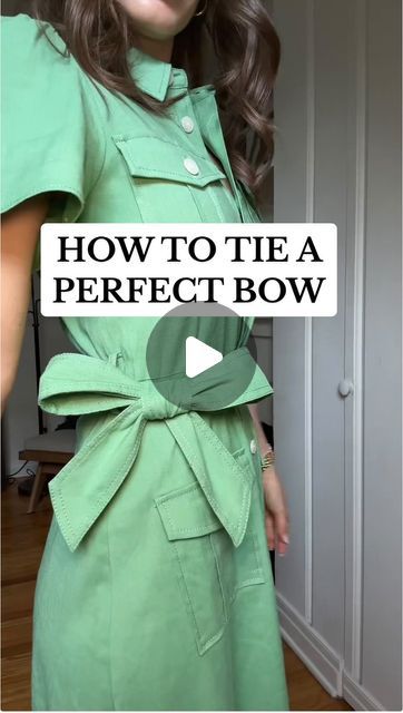 Rebecca Kahane Pankow on Instagram: "How to tie a perfect bow. Will you be trying this method?" How To Ribbon Dress, How To Tie The Perfect Bow On Clothes, How To Tie A Skirt Bow, How To Tie A Perfect Bow On A Dress, Tie As Belt, How To Tie A Bow On Clothes, How To Tie A Bow Around Something, Tying Ribbon, Tie Ribbon Dress