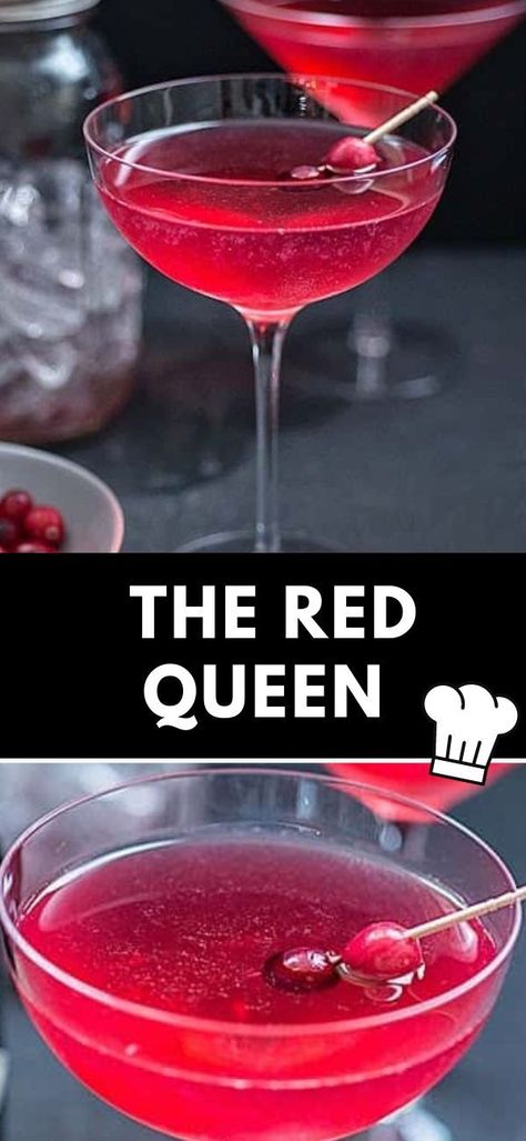 Queen Cocktail, St Germain Cocktail, Blueberry Gin, The Red Queen, Queens Food, Gin Sour, Hendricks Gin, Popular Cocktails, Red Cocktails