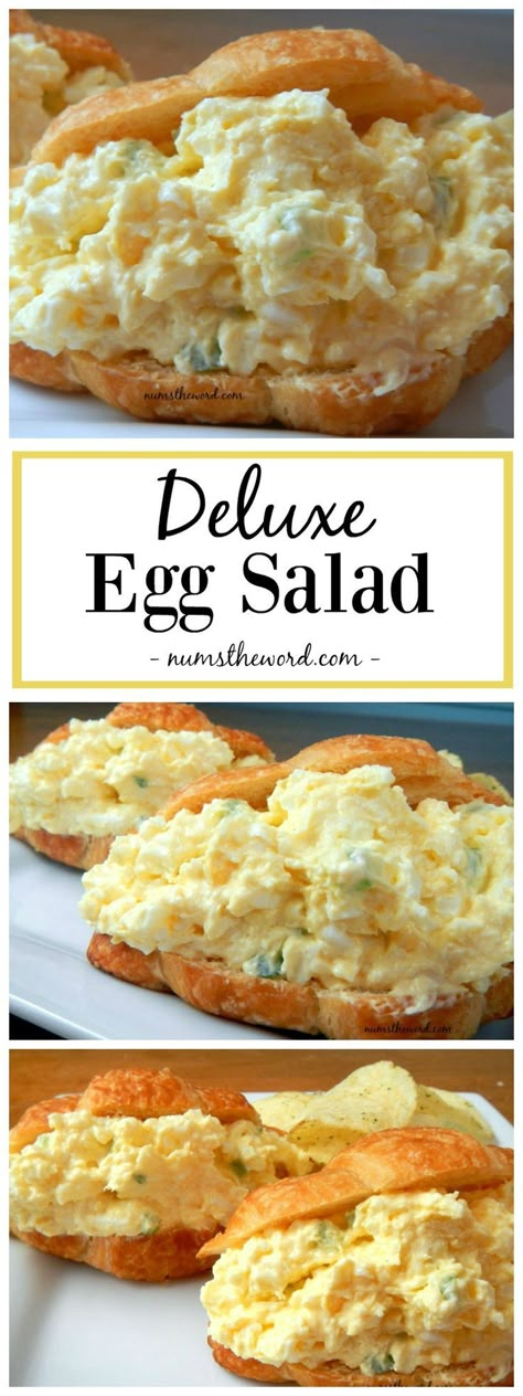 Looking for an upgrade on the traditional egg salad? Try this Deluxe Egg Salad! It includes cream cheese, grated onions and is by far my favorite version of egg salad! Egg Salad Recipe Easy, Keto Egg Salad, Classic Egg Salad Recipe, Classic Egg Salad, Croissant Sandwich, Resep Salad, Egg Salad Sandwiches, Low Carb Salad, Egg Salad Recipe