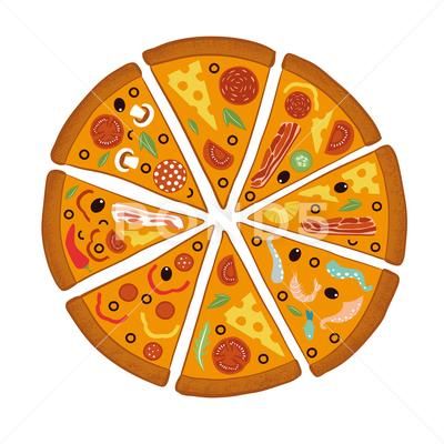 Ingredients For Pizza, Mix Pizza, Pizza Art, Food Stock, Pizza Ingredients, Food Ingredients, Pizza Slice, Food Illustration, Italian Restaurant