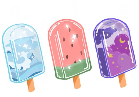 ice lolly illustration Popsicle Reference, Popsicles Drawing, Popsicle Character, Popsicle Illustration, Popsicles Illustration, Popsicle Art, Nice Drawings, Ice Cream Illustration, Ice Popsicle