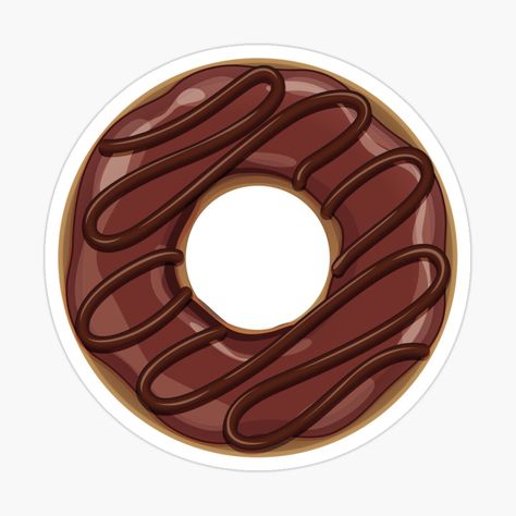 Doughnut Sticker, Pastry Stickers, Donuts Stickers, Chocolate Pastry, Food Stickers, Donuts, Sticker Design, Pastry, Awesome Products