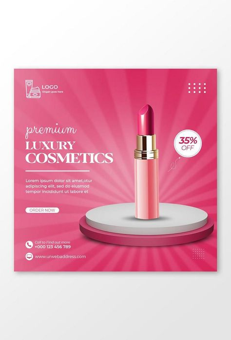 Cosmetics beauty products sale social media post instagram post banner template#pikbest#templates Cosmetic Creative, Cosmetics Banner, Facebook Cover Design, Illustrator Design Tutorial, Instagram Advertising, Instagram Banner, Post Instagram, Sale Banner, Instagram Post Template