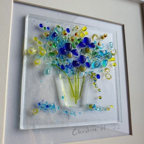 Buy inexpensive wall art from Cheapwallarts.com. Glass Fusion Ideas For Beginners, Glasfusing Ideas, Vitrofusion Ideas, Sea Glass Window Art, Frit Painting, Inexpensive Wall Art, Broken Glass Crafts, Sea Glass Art Projects, Fused Glass Panel