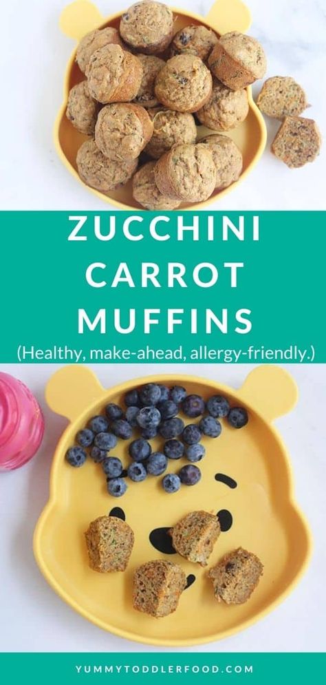 Maggie Recipes, Healthy Carrot Muffins, Carrot Zucchini Muffins, Zucchini Muffins Healthy, Toddler Muffins, Baby Recipe, Recipes Zucchini, Baby Muffins, Zucchini Carrot