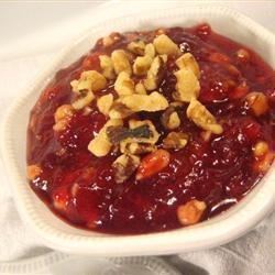 Orange marmalade is stirred into cranberries and walnuts in this oven-baked relish. Apricot Marmalade, Cranberry Bites, Cranberry Orange Relish, Apricot Preserves, Cranberry Orange Sauce, Fresh Cranberry, Canned Cranberry Sauce, Cranberry Relish, Relish Recipes