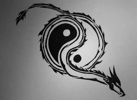 Ying Yang Tattoo For Men, Dragon Yin Yang Tattoo, Dragon Henna, Yin Yang Dragon, Ying Yang Symbol, Koi Dragon, Balance Tattoo, Tattoo Wallpaper, Ying Yang Tattoo