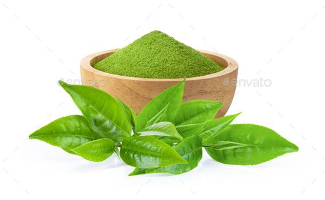 Green Tea Leaf, Food Clips, Green Powder, Tea Leaf, Matcha Powder, Matcha Green, Matcha Green Tea, Tea Leaves, A Bowl