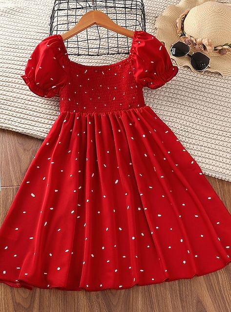 Cheap Dresses Casual, Robes Vintage, Cheap Dresses Online, Korean Dress, Girls Sweet, Frock Design, Polka Dress, Wholesale Dress, Puffed Sleeves Dress